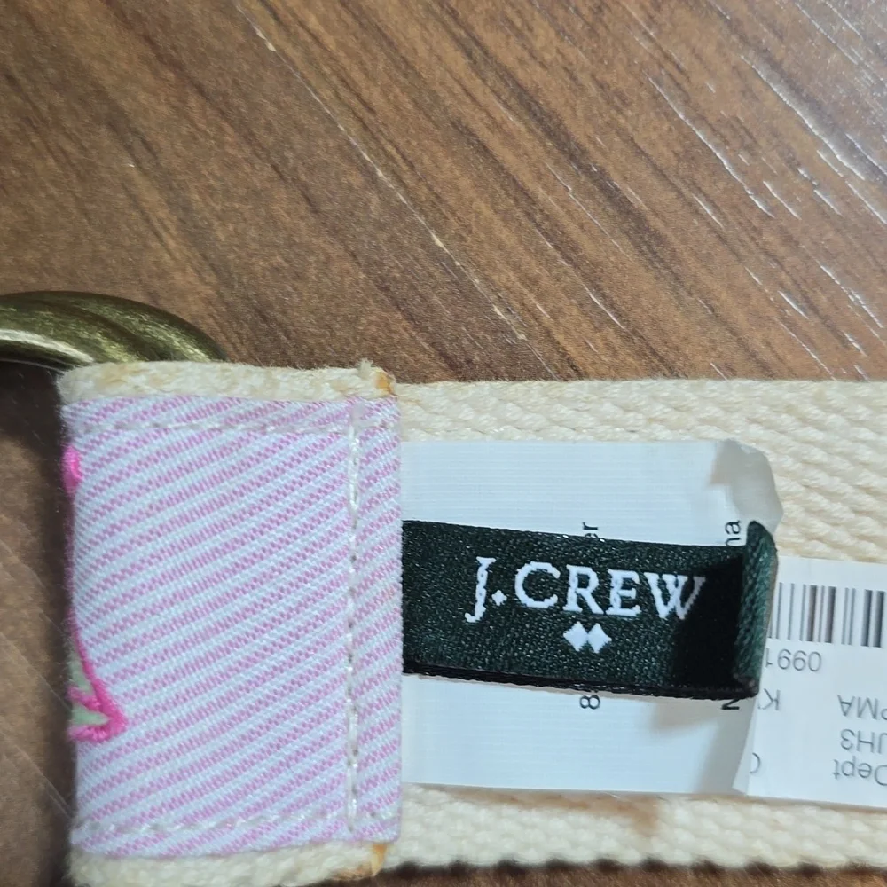 J. Crew Pink Martini Cocktail Embroidered D-Ring Belt - Picture 5 of 10